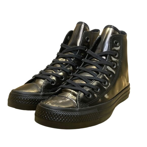 Converse Women’s Black Pure Silver Brush-Off Leather High-Top Sneakers Size 6.5 - Picture 3 of 13